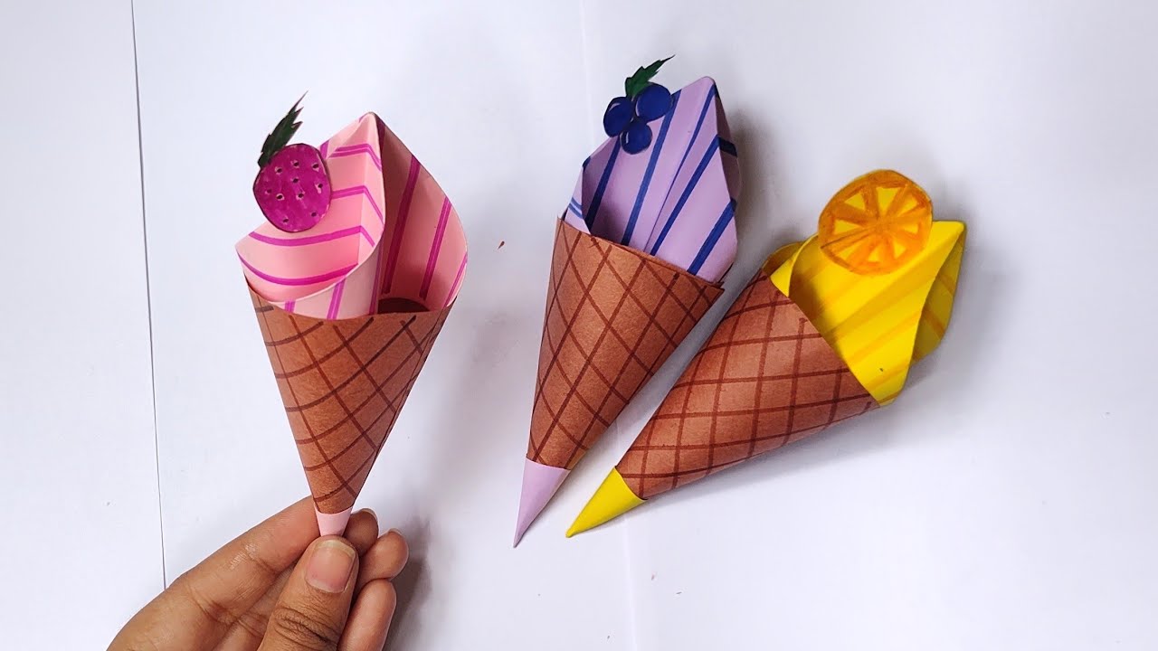 How to make paper Icecream cone for kids Easy Ice Cream Paper craft