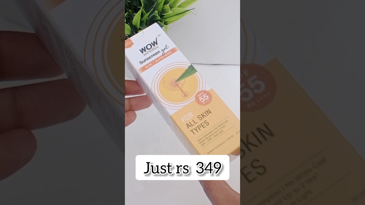 wow glutathione wow skin science sunscreen review and demo #skincare #sunscreen #gelcream  #ytshorts
