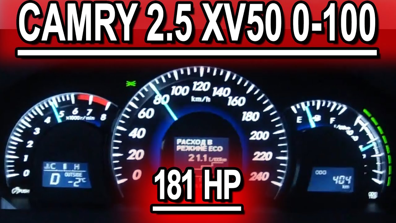 Toyota Camry XV50 2012 acceleration 0100km\h,2.5l. YouTube