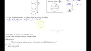 Edexcel Mock 2 Paper 3H Q8 Volume of spheres and cones