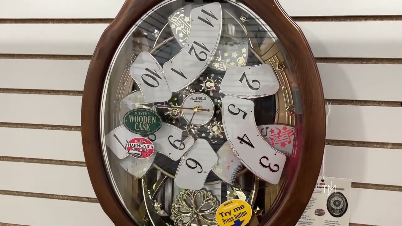 スイマーの木馬クロック RHYTHM “Harmonic Espresso” Musical Clock - 4MH437WU06 （リズム