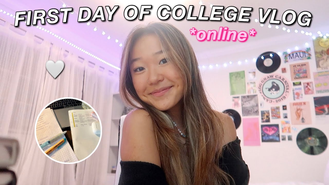 FIRST DAY OF *online* COLLEGE VLOG (productive online school day in my life)