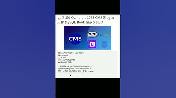 Free Build Complete 2023 CMS Blog in PHP MySQL Bootstrap & PDO link below to enroll #botstrap#sql