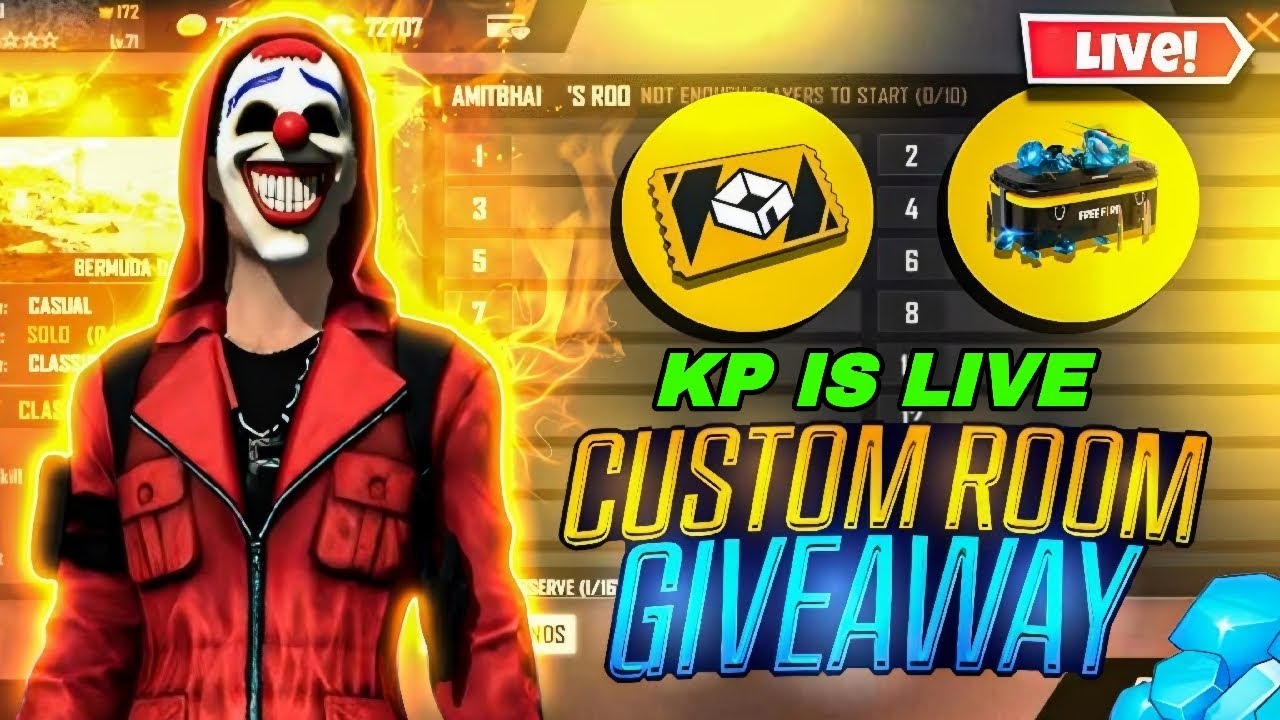 CUSTOM ROOM GIVEAWAY 😎 KP IS LIVE 🔴 REDEEM CODE 😁 