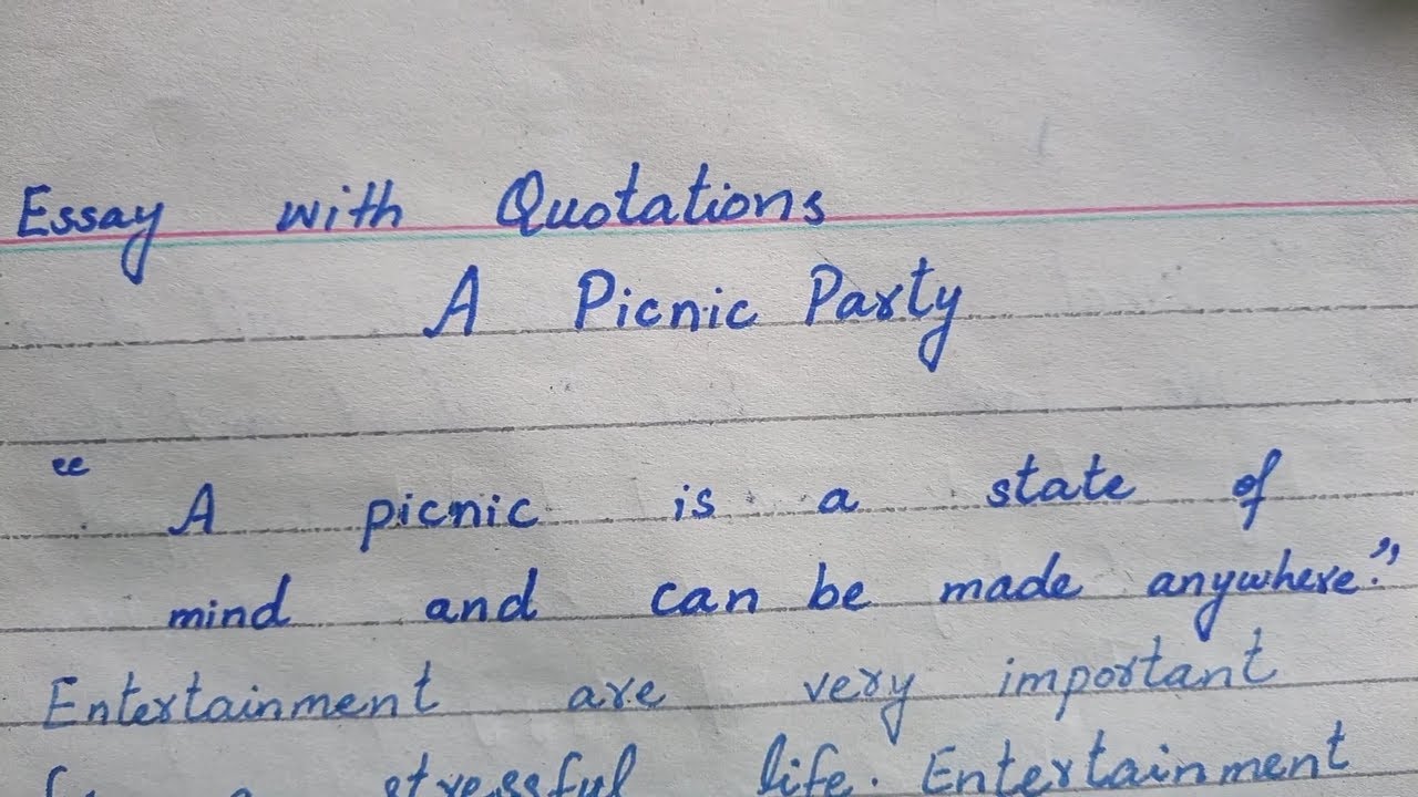 essay of picnic party in english