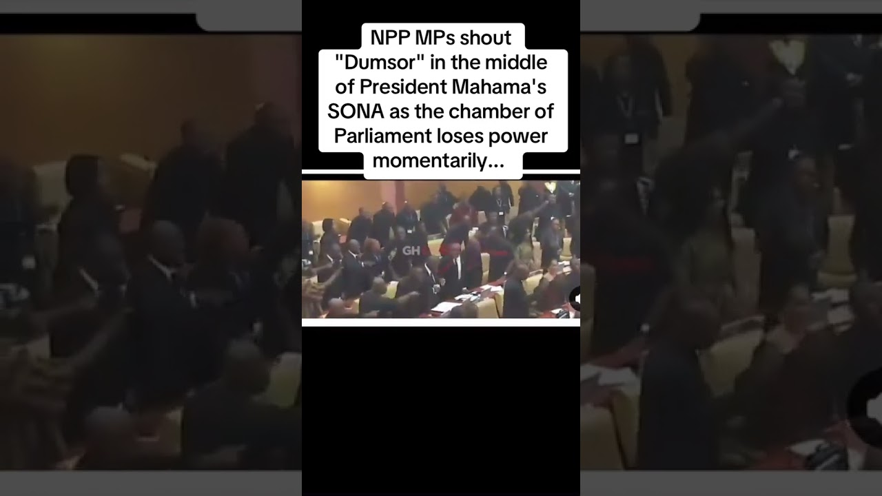 NPP MPs shout "Dumsor" in the middle of President Mahama's SONA 
