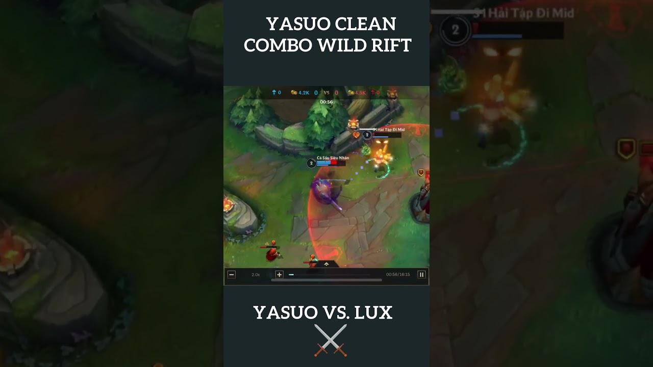 Yasuo Clean Combo VS Lux Wild Rift