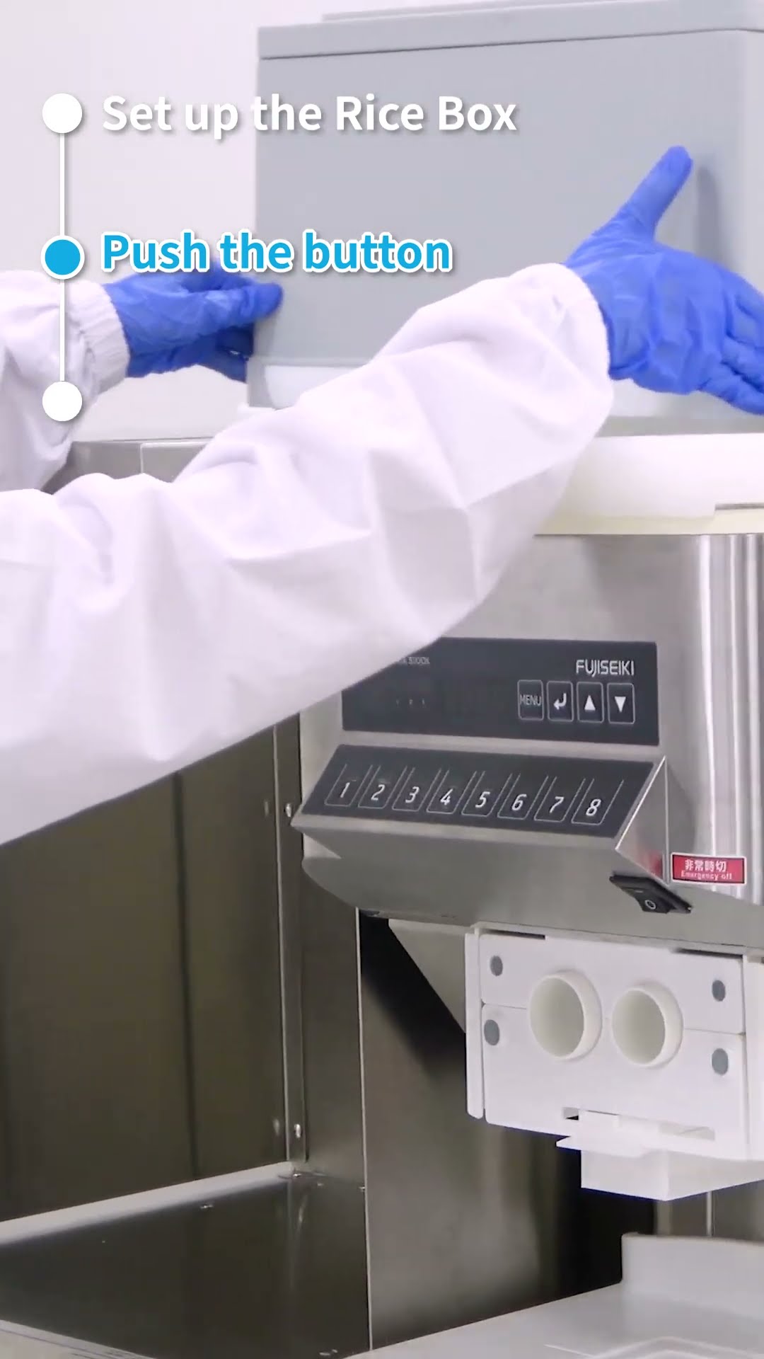 Rice-Serving Master(MM) + Stacking Lift(MMDL)　-FUJISEIKI- #fujiseiki ##FoodTech #machine