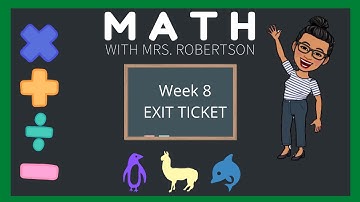 3rd Grade Focus Skill Week 8 Exit Ticket