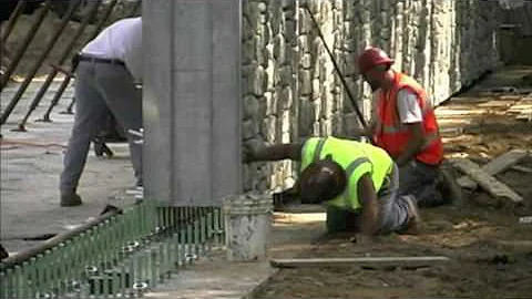 Kerkstra Precast Retaining Wall Construction.