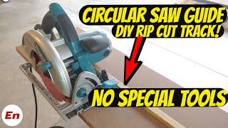 Easiest DIY Circular Saw Guide for RIP Cuts With NO SPECIAL TOOLS (Beginner Woodworking 101)