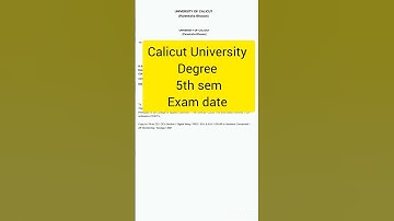 Calicut University degree fifth sem exam date 2024