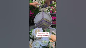Tranh rót cát Kim Hỷ Wedding màu tím vàng độc đáo #tranhrotcat #wedding #handmade #cuoihoi #decor