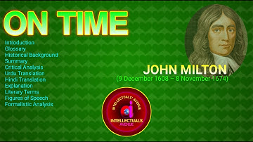 On Time by John Milton Translation Literary Terms  Hindi Urdu