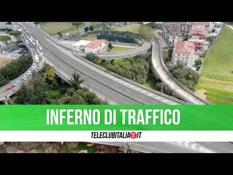 Asse mediano chiuso e traffico in tilt: le immagini dal drone