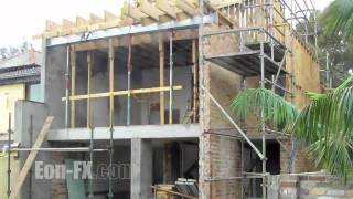 Time-lapse residential construction of a house being built by Eon-FX