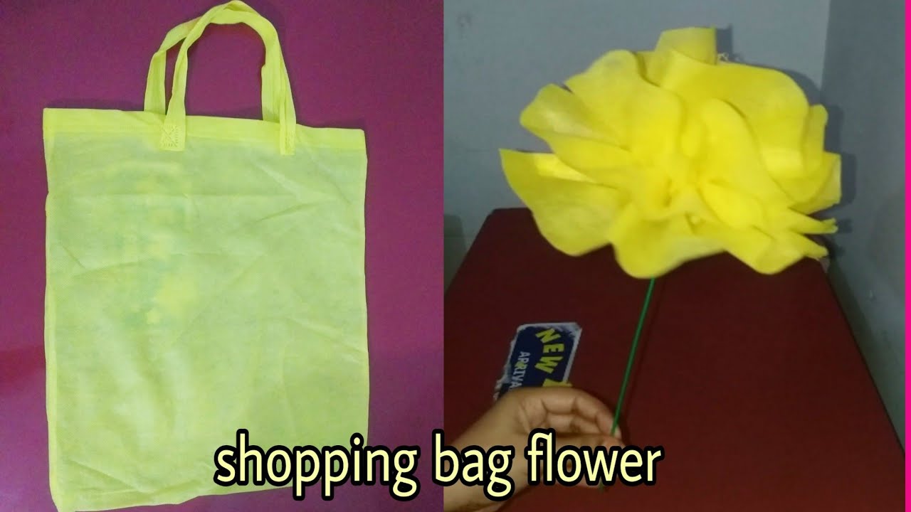 flower making from shopping bag শপিং ব্যাগ দিয়ে ফুল shopping bag