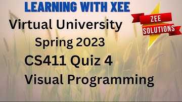 Cs411 quiz 4 Spring 2023 virutal Unviersity of pakistan