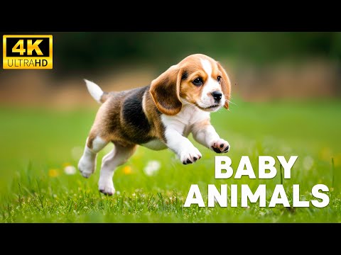 Beautiful Animals 4K - An Exciting Fun Day For Baby Animals With Relaxing Music (Colorfully Dynamic)