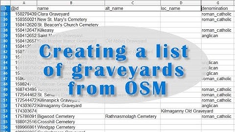 Creating a list of graveyards using overpass turbo
