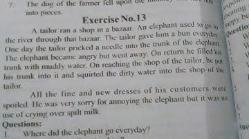 Comprehension of a passage || Exercise 13 ||