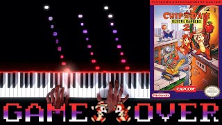 Chip 'n Dale Rescue Rangers 2 (NES) - Game Over - Piano|Synthesia