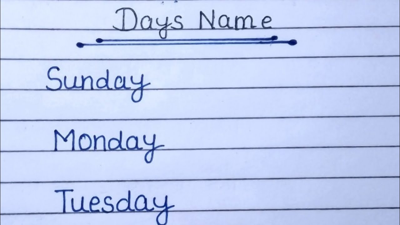 Days Name | Days Of The Week | Sunday To Saturday Spelling | Sunday Monday Spelling | 
