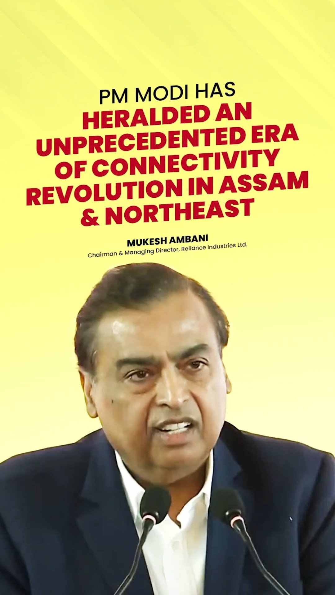PM Modi has brought Assam and the Northeast to the centre of India’s development map: Mukesh Ambani