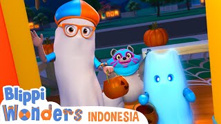 🍬🎃Trick or Treat!🍬🎃 | 🔎Blippi Wonders Indonesia | Kartun Petualangan Anak