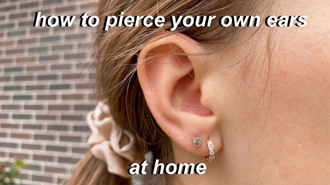 How To Pierce Your Ears At Home Super Easy Youtube