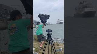 Crazy Wind Blast During Cruise Ship Live Stream in Port Canaveral!