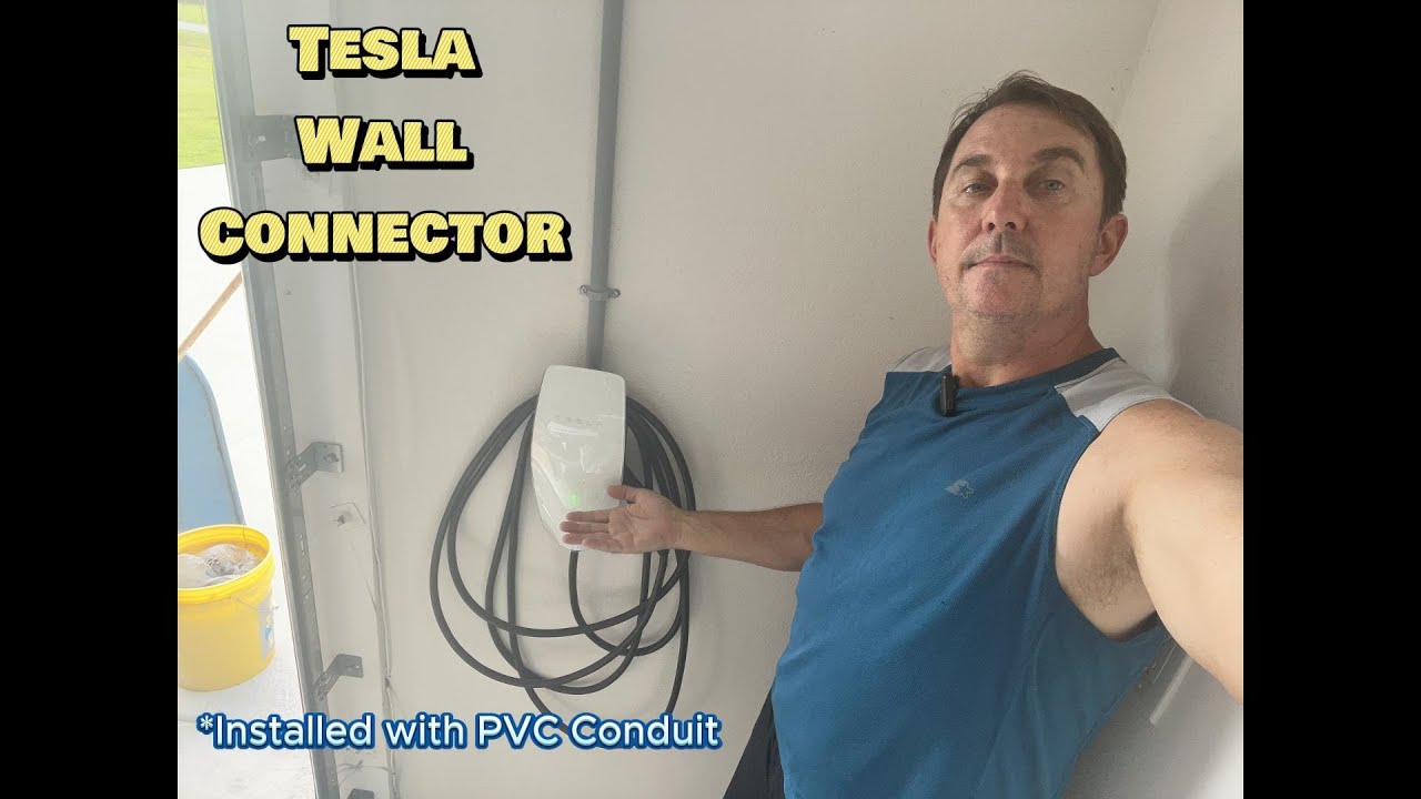 Past Tesla Wall Connector Installation with PVC Conduit #evchargers 
