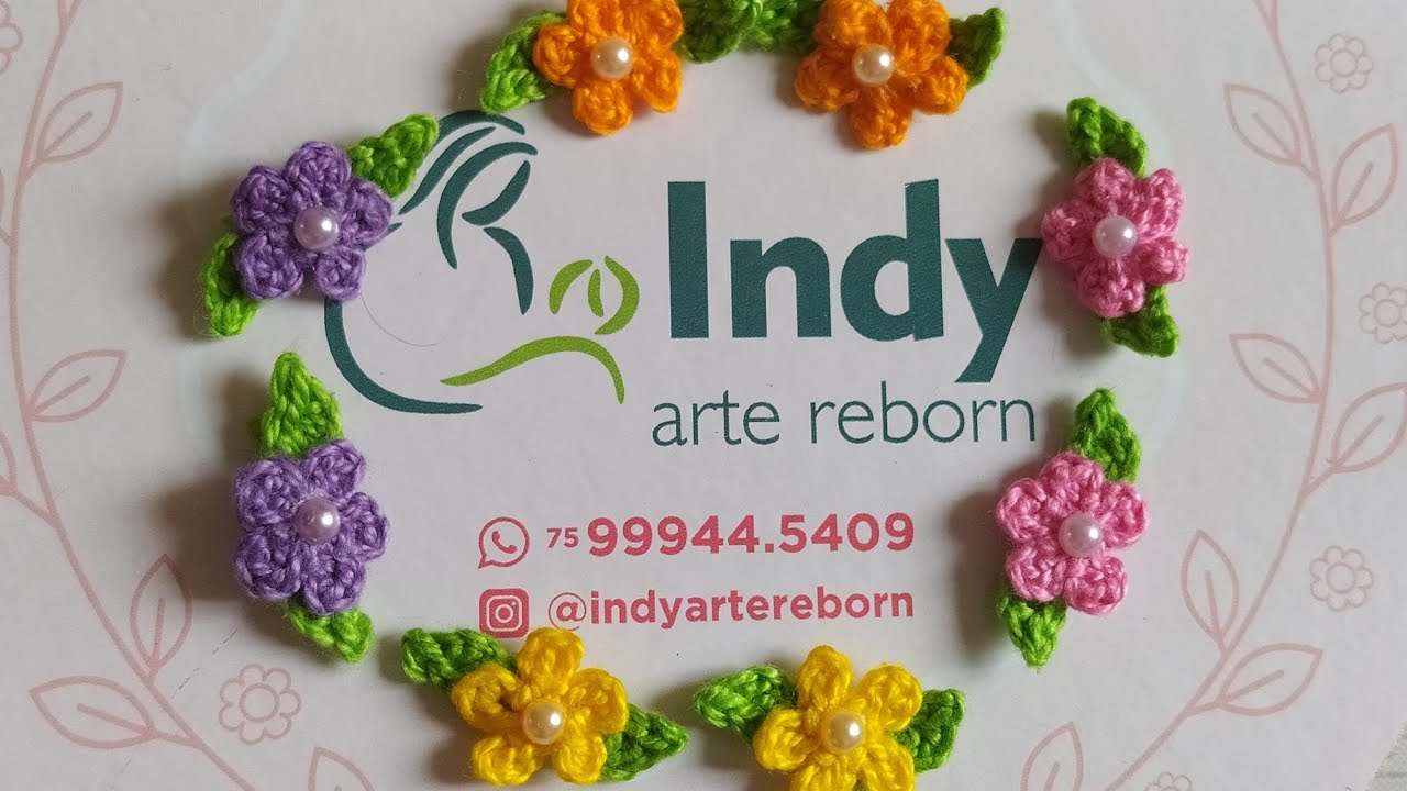 Mini Flor de Crochê