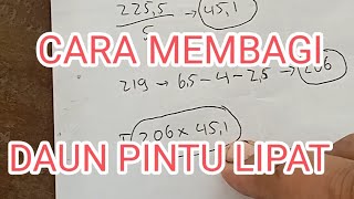 Tutorial pembagian daun pintu lipat