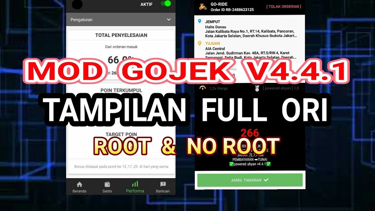 MOD GOJEK TERBARU v4.4.1 TAMPILAN FULL ORI GACORRR YouTube