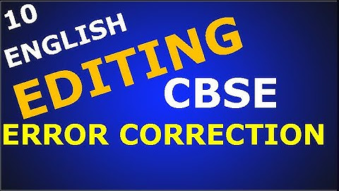 10  English Editing CBSE Questions Exercise 1 to 5 Errors Correction