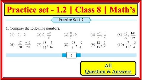 Practice set 1.2 class 8th math