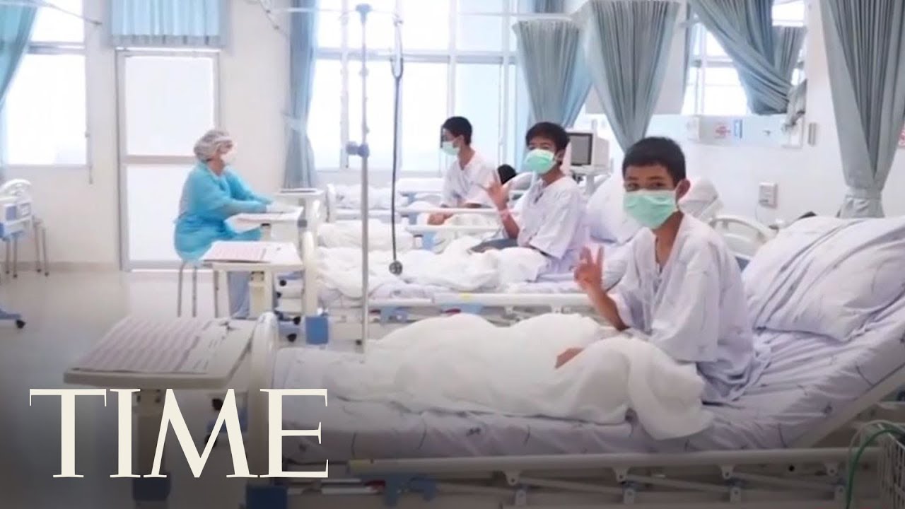 Thai Soccer Players Wave in First Hospital Footage Since Dramatic Cave Rescue