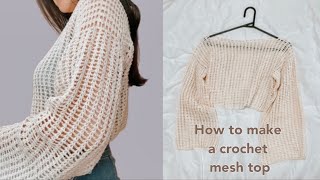 Easy crochet mesh top🧚🏼