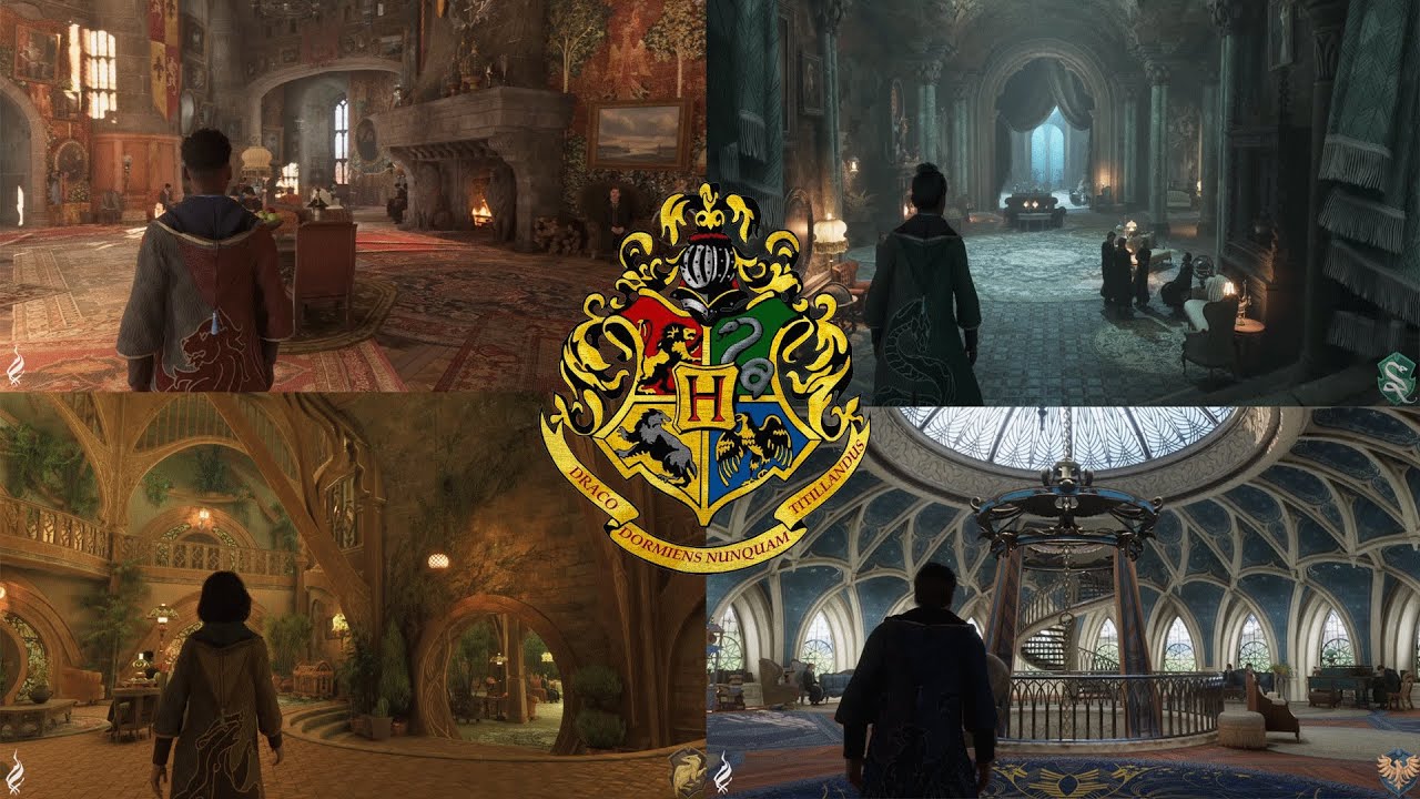 😲 ASÍ SON las SALAS COMUNES de Hogwarts Legacy | Slytherin | Gryffindor
