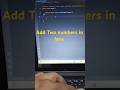 Add two Numbers in Java