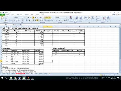 Tập 90: Đề excel nâng cao 4 De05 - Chứng chỉ ứng dụng CNTT cơ bản