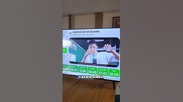 Contoh hasil pemasangan jadwal sholat TV masjid #jadwalsholattvmasjid #aplikasijadwalsholattvandroid
