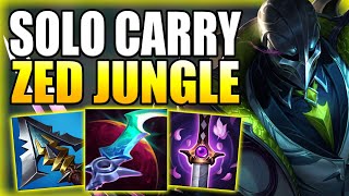 HOW TO PLAY ZED JUNGLE CORRECTLY & SOLO CARRY THE GAME! Best Build/Runes S+ Guide League of Legends