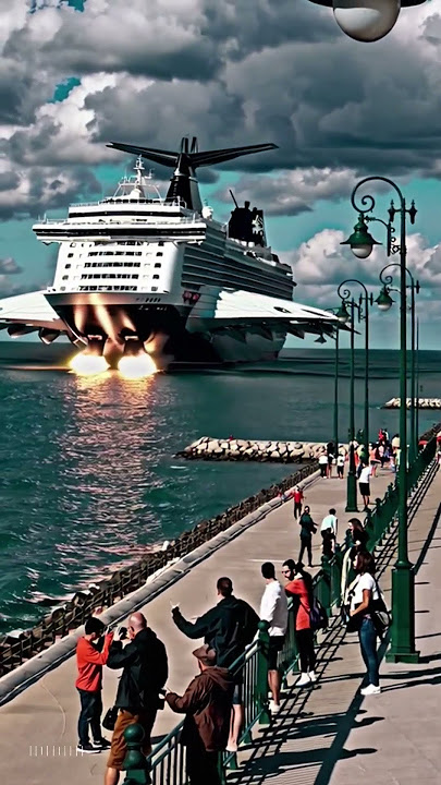 Huge beautiful liner sets off on a voyage #cruiseship