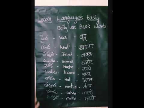 Learn Marathi Easily/Daily Use Basic Words Of Marathi/ Learn Languages Easily Through Telugu....