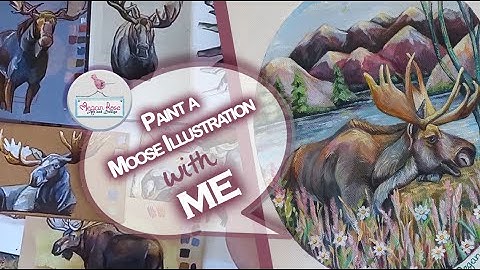 From idea to illustration: Paint a moose illustration with me #paintwithme, #concepttofinalpiece