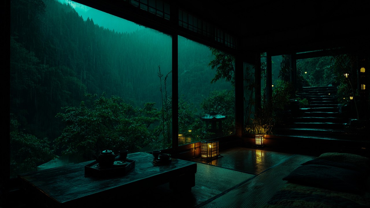 Intense Mountain Rain at Night 🌧️ | Soothing Rain for Calm Mind & Sleep ( NO ADS)