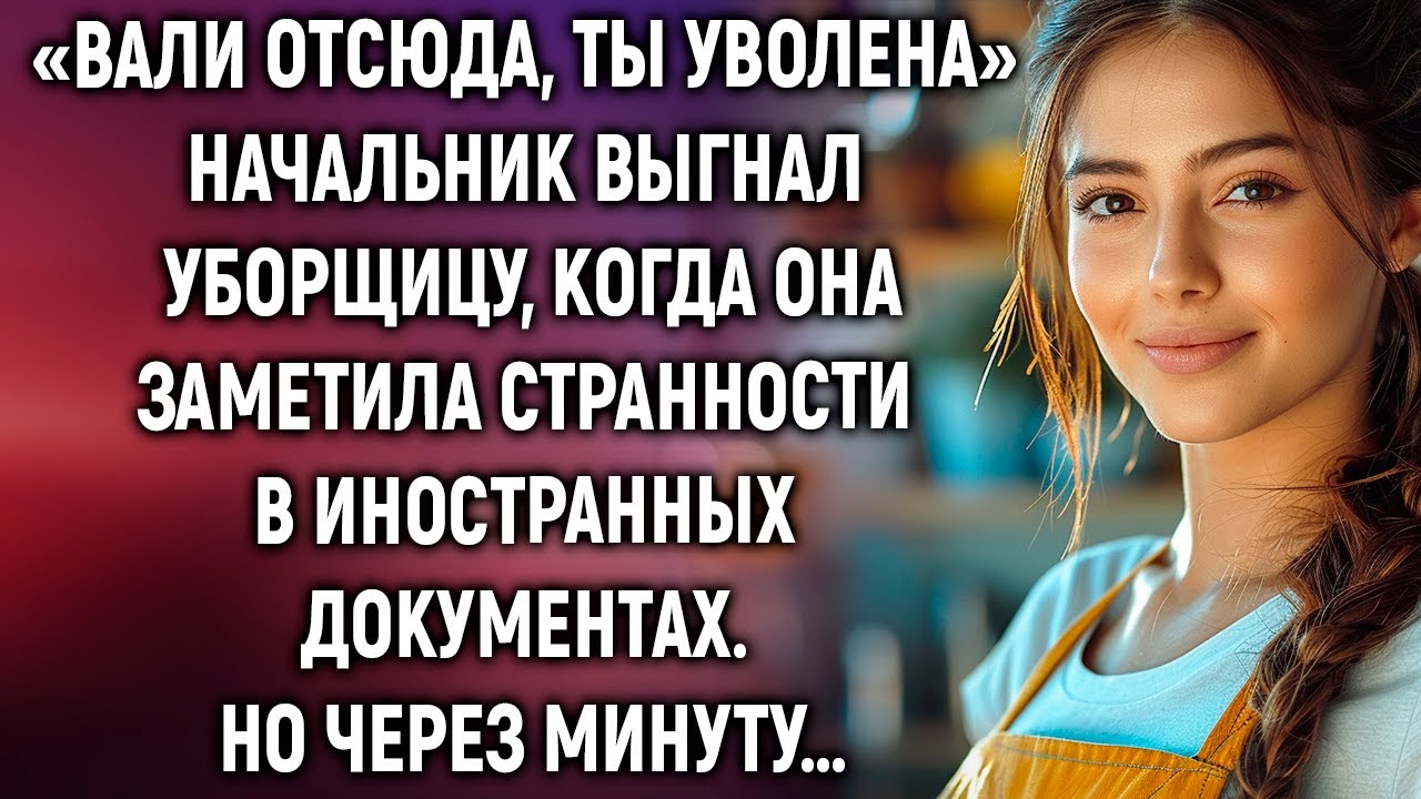 Начальник выгнал уборщицу, когда она заметила странности в иностранных документах. Но через минуту…