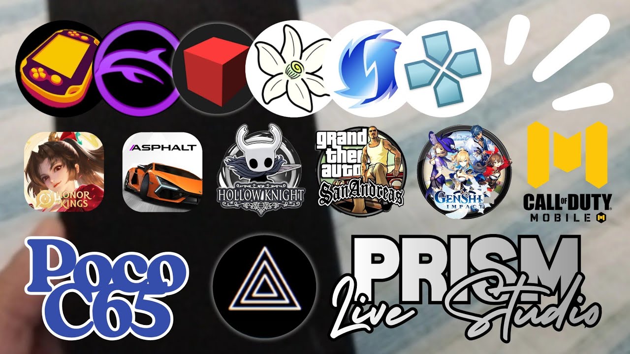 Prism Live Studio no Poco C65 com Emuladores e Jogos de Android!